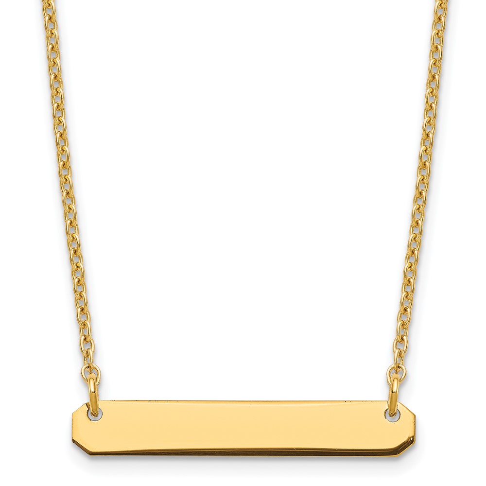 Sterling silver/Gold-plated Small Blank Bar Necklace (XNA1198GP)