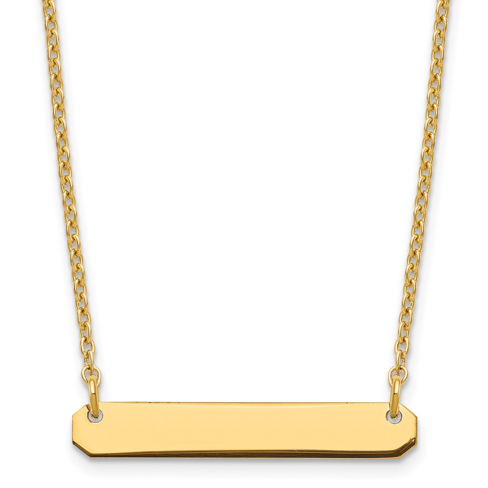 Sterling Silver/Gold-plated Small Polished Blank Bar Necklace