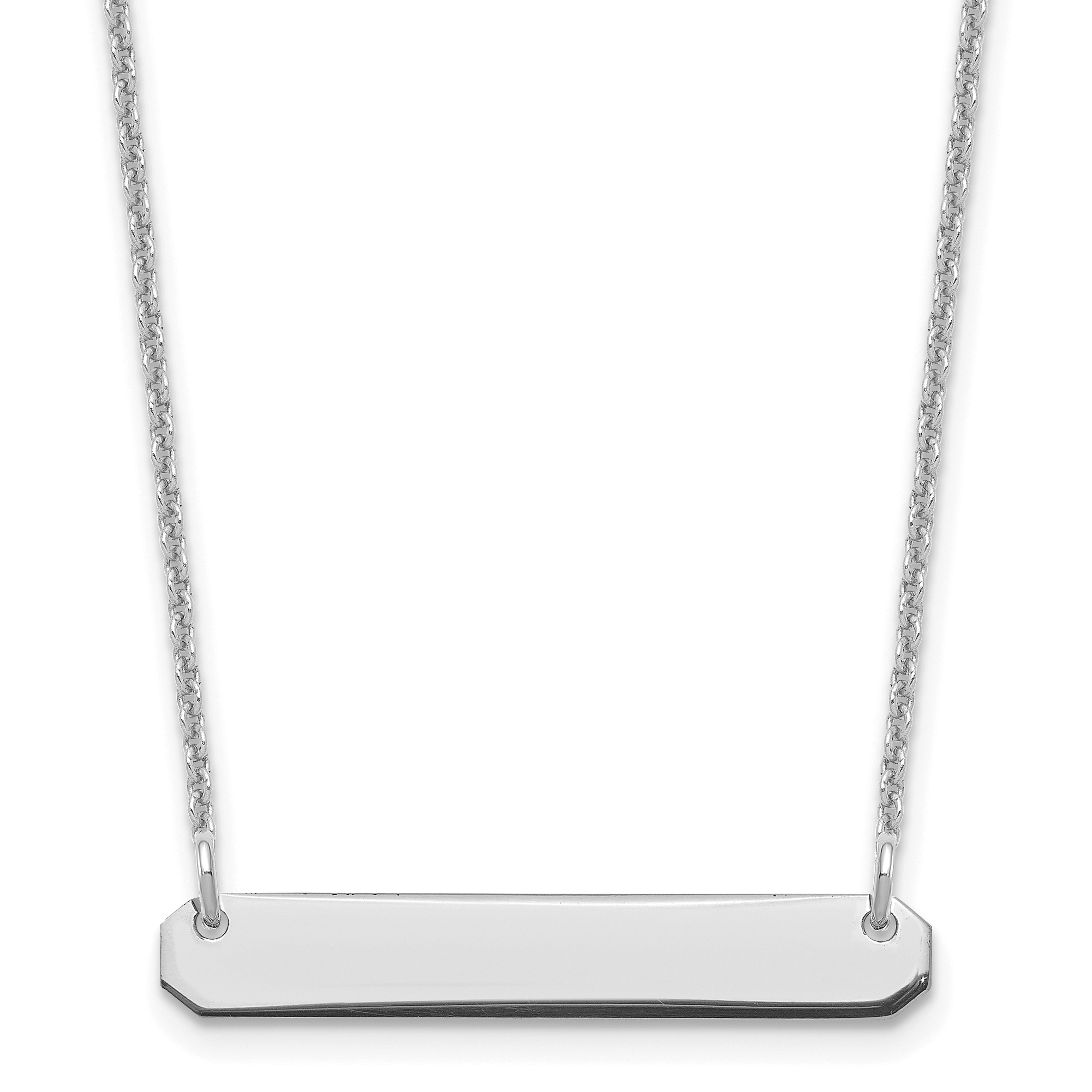 10k White Gold Small Blank Bar Necklace (10XNA1198W)