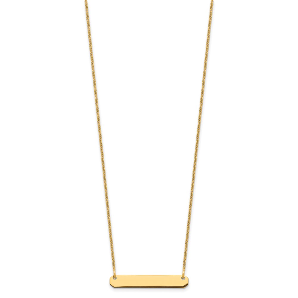 14k Yellow Gold Small Blank Bar Necklace (XNA1198Y)