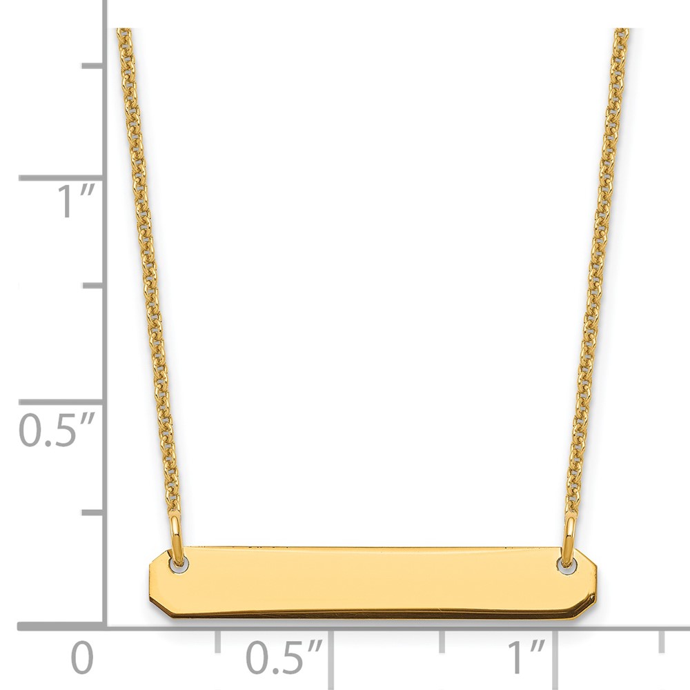 14k Yellow Gold Small Blank Bar Necklace (XNA1198Y)