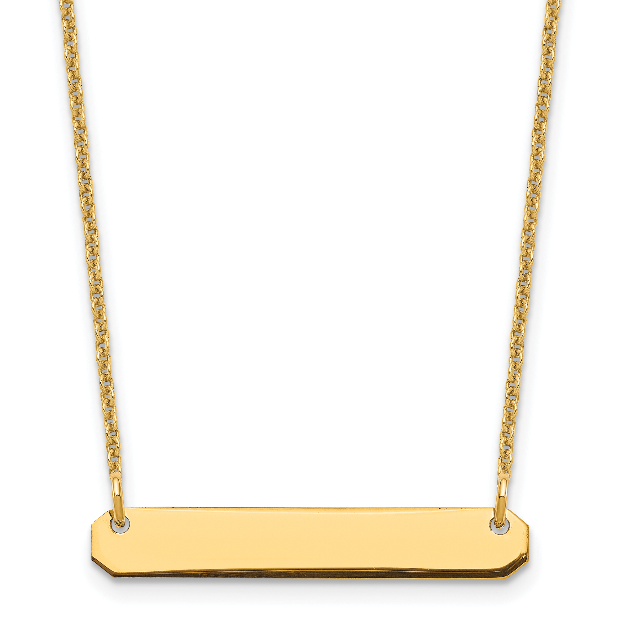 14k Yellow Gold Small Blank Bar Necklace (XNA1198Y)