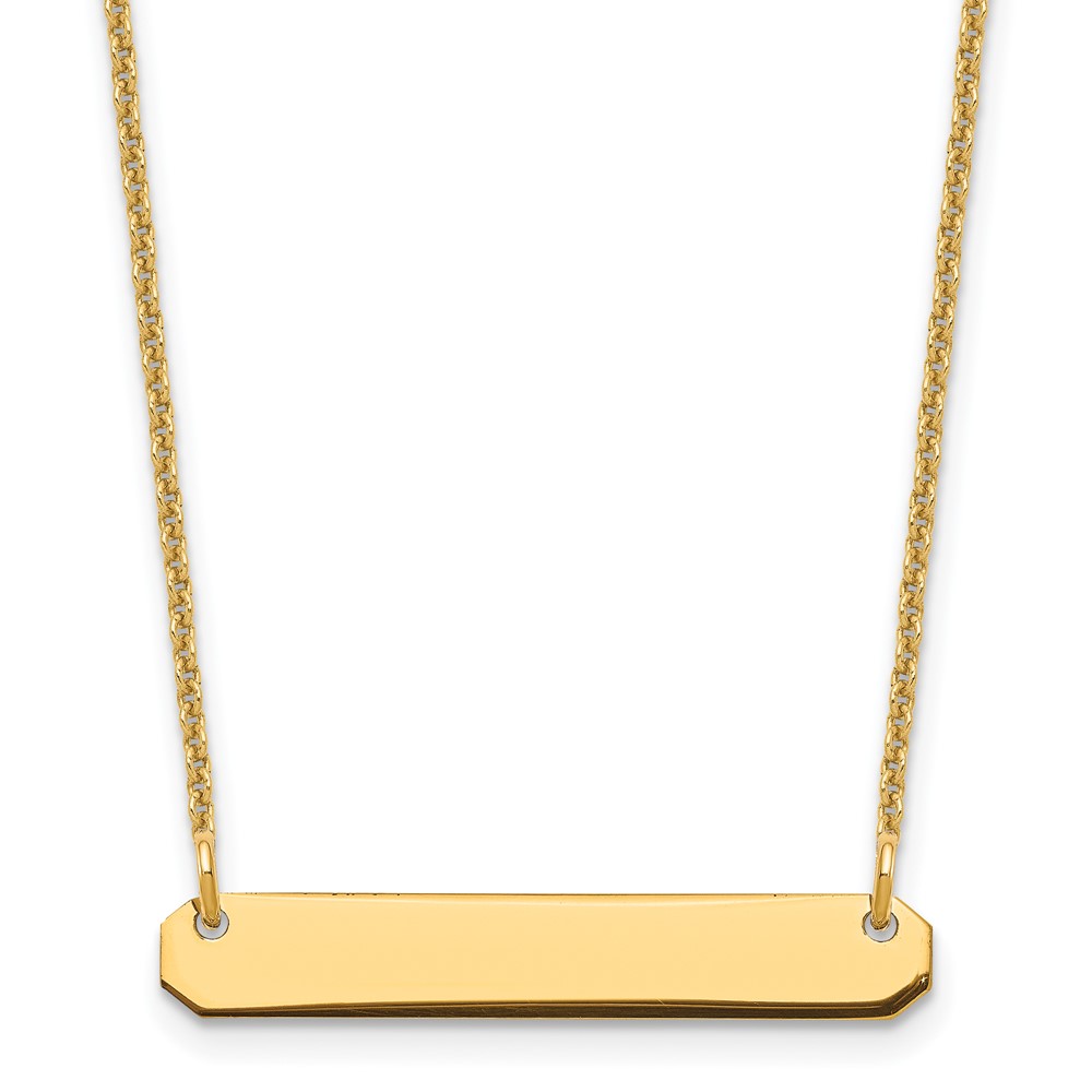 14k Yellow Gold Small Blank Bar Necklace (XNA1198Y)