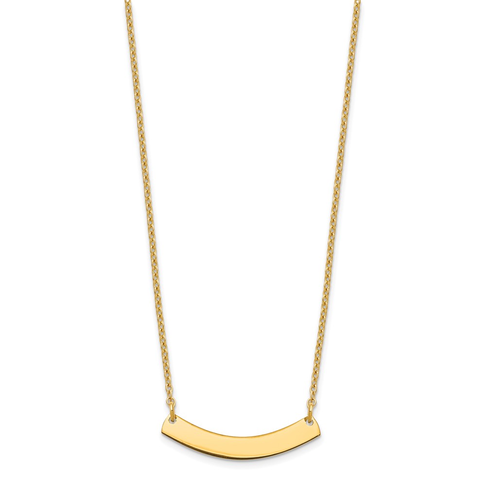 Sterling Silver/Gold-plated Small Curved Blank Bar Necklace (XNA1200GP)