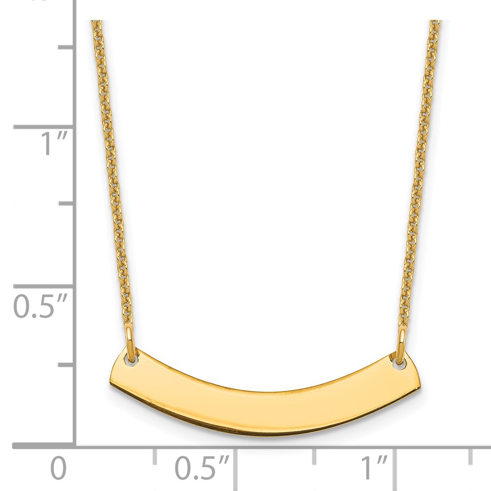 14k Yellow Gold Small Curved Blank Bar Necklace (XNA1200Y)