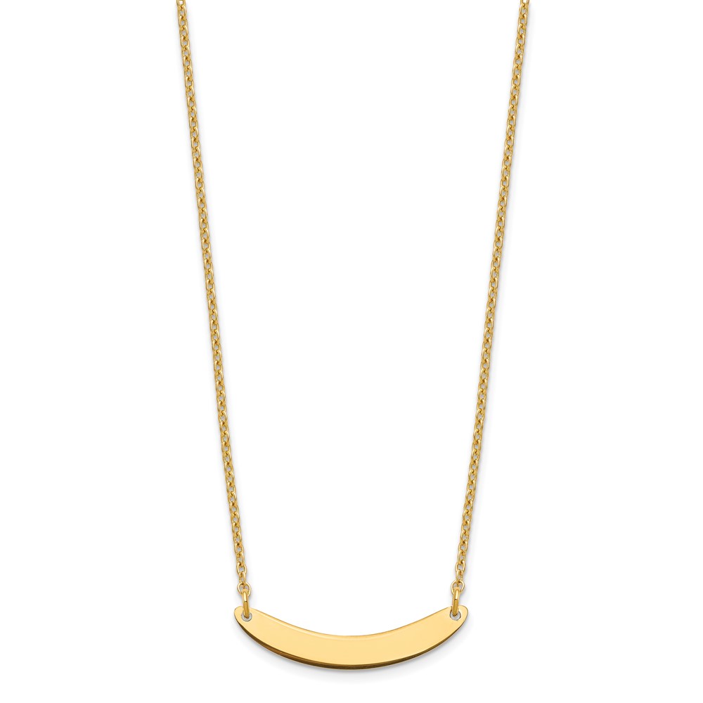 Sterling Silver/Gold-plated Small Curved Blank Bar Necklace (XNA1201GP)