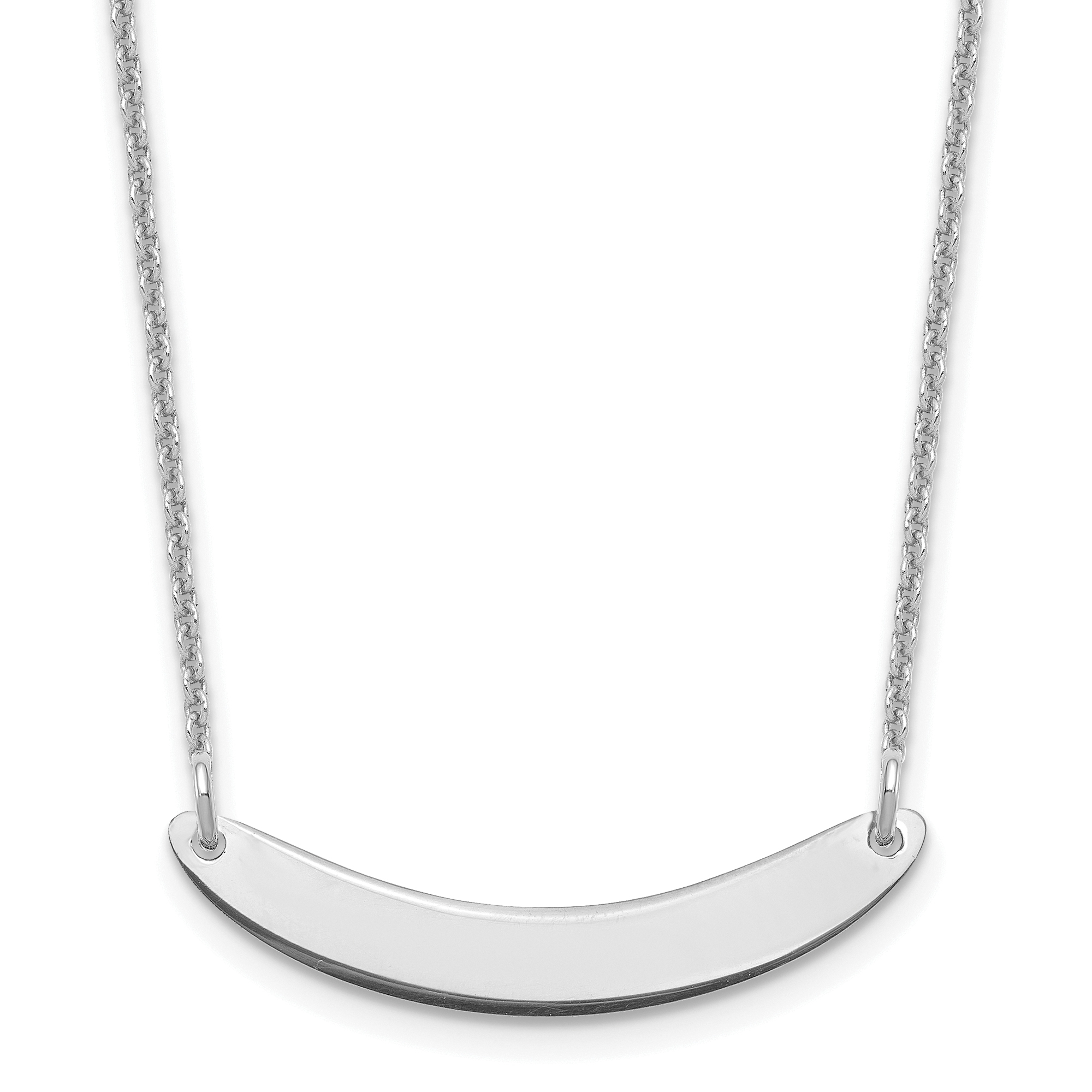 10k White Gold Small Curved Blank Bar Necklace (10XNA1201W)