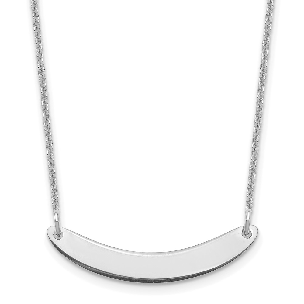 10k White Gold Small Curved Blank Bar Necklace (10XNA1201W)