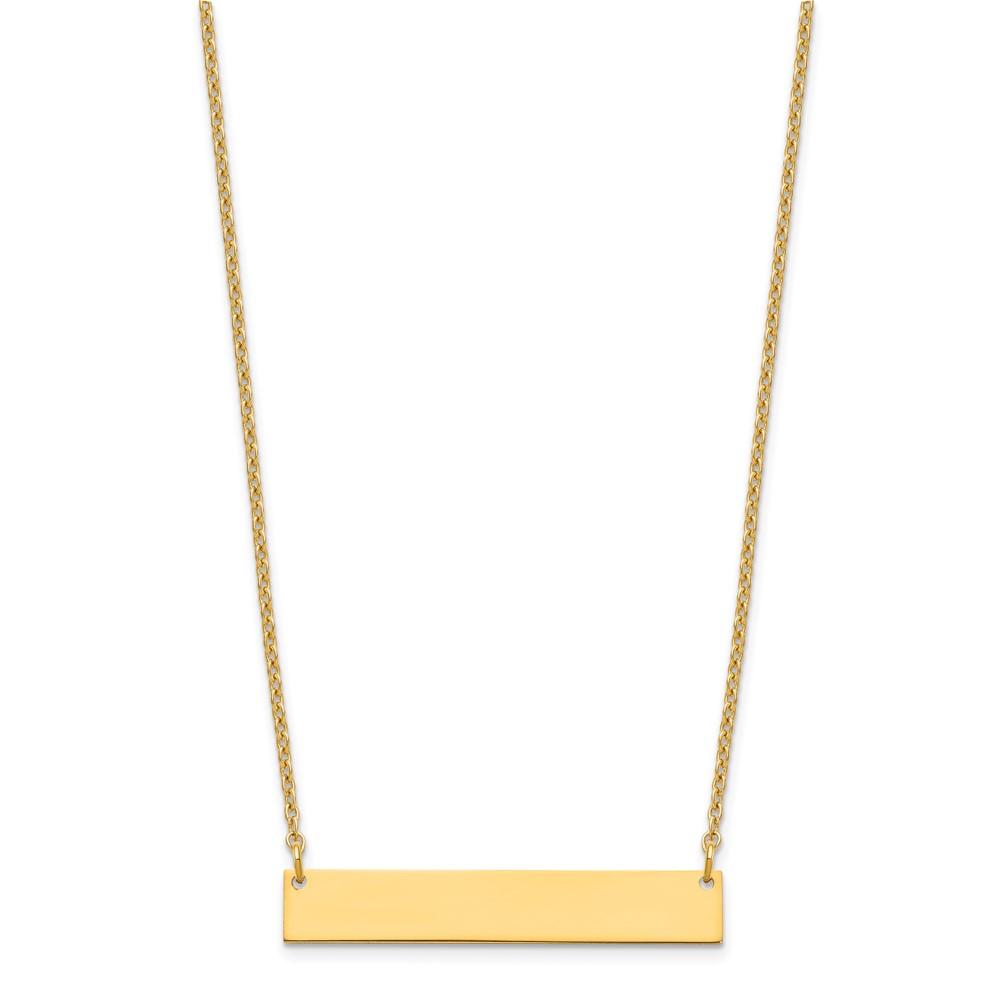 Sterling Silver/Gold-plated Medium Blank Bar Necklace (XNA1202GP)