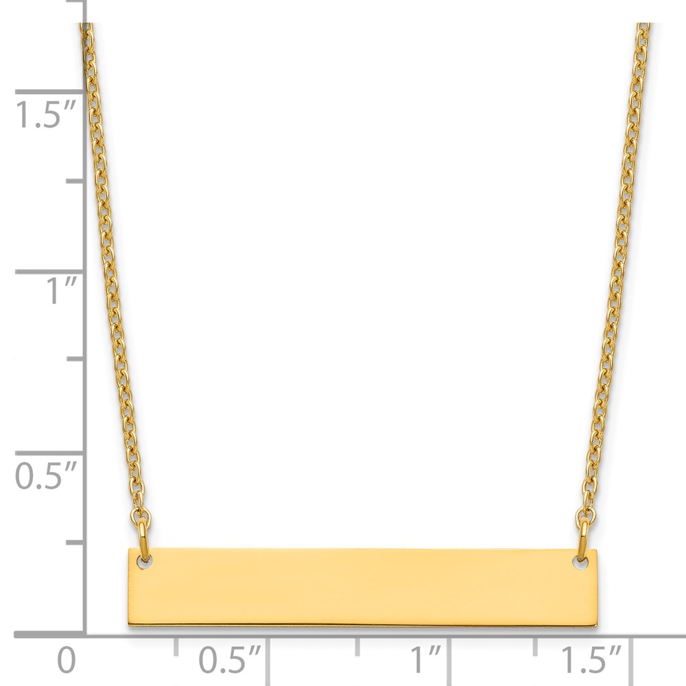 Sterling Silver/Gold-plated Medium Blank Bar Necklace (XNA1202GP)