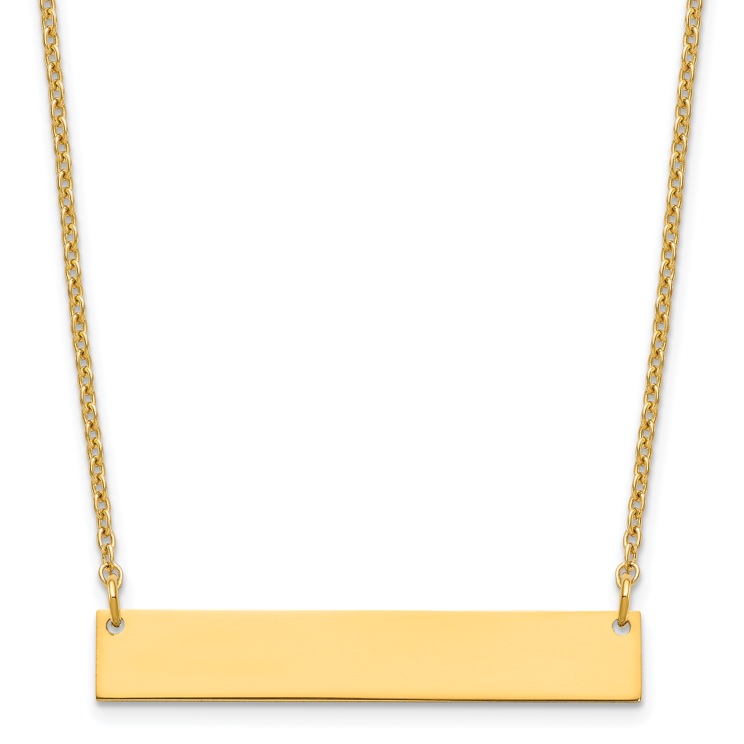 Sterling Silver/Gold-plated Medium Blank Bar Necklace (XNA1202GP)