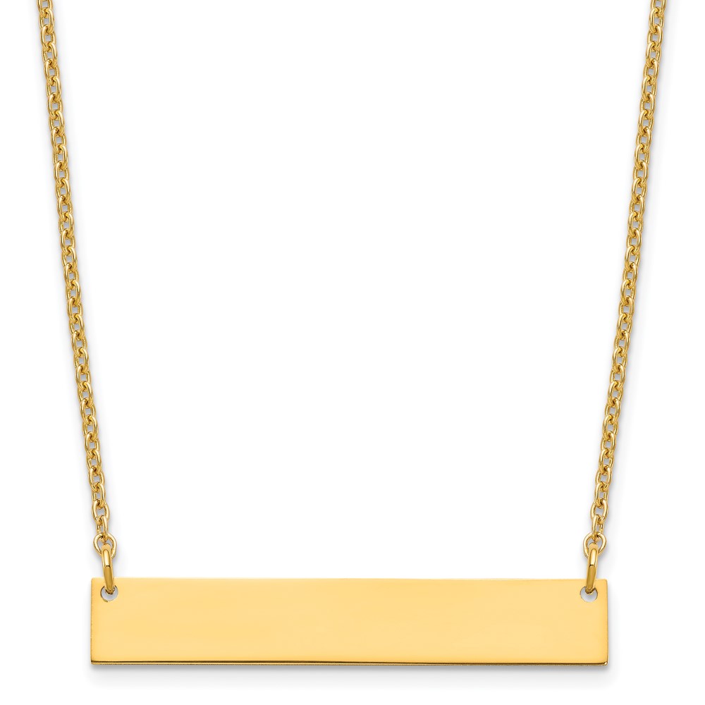 Sterling Silver/Gold-plated Medium Blank Bar Necklace (XNA1202GP)