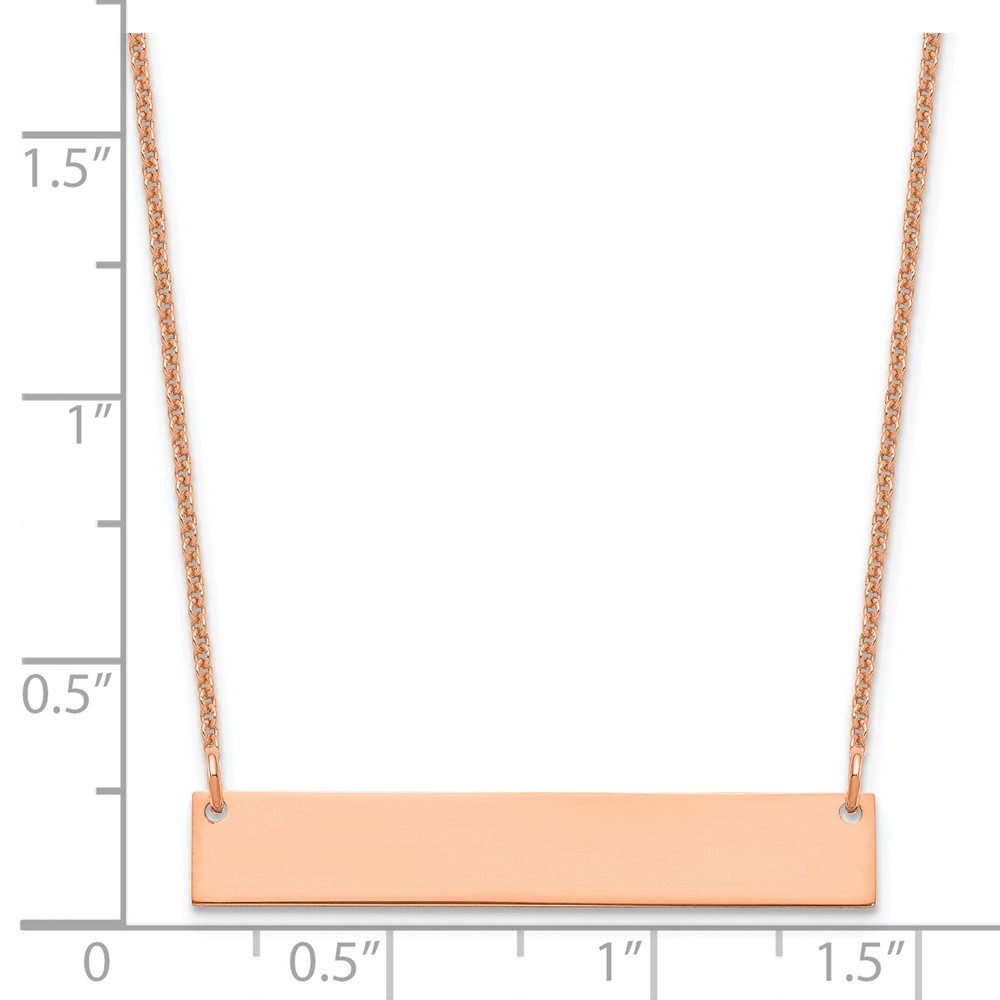 14k Rose Gold Medium Blank Bar Necklace (XNA1202R)