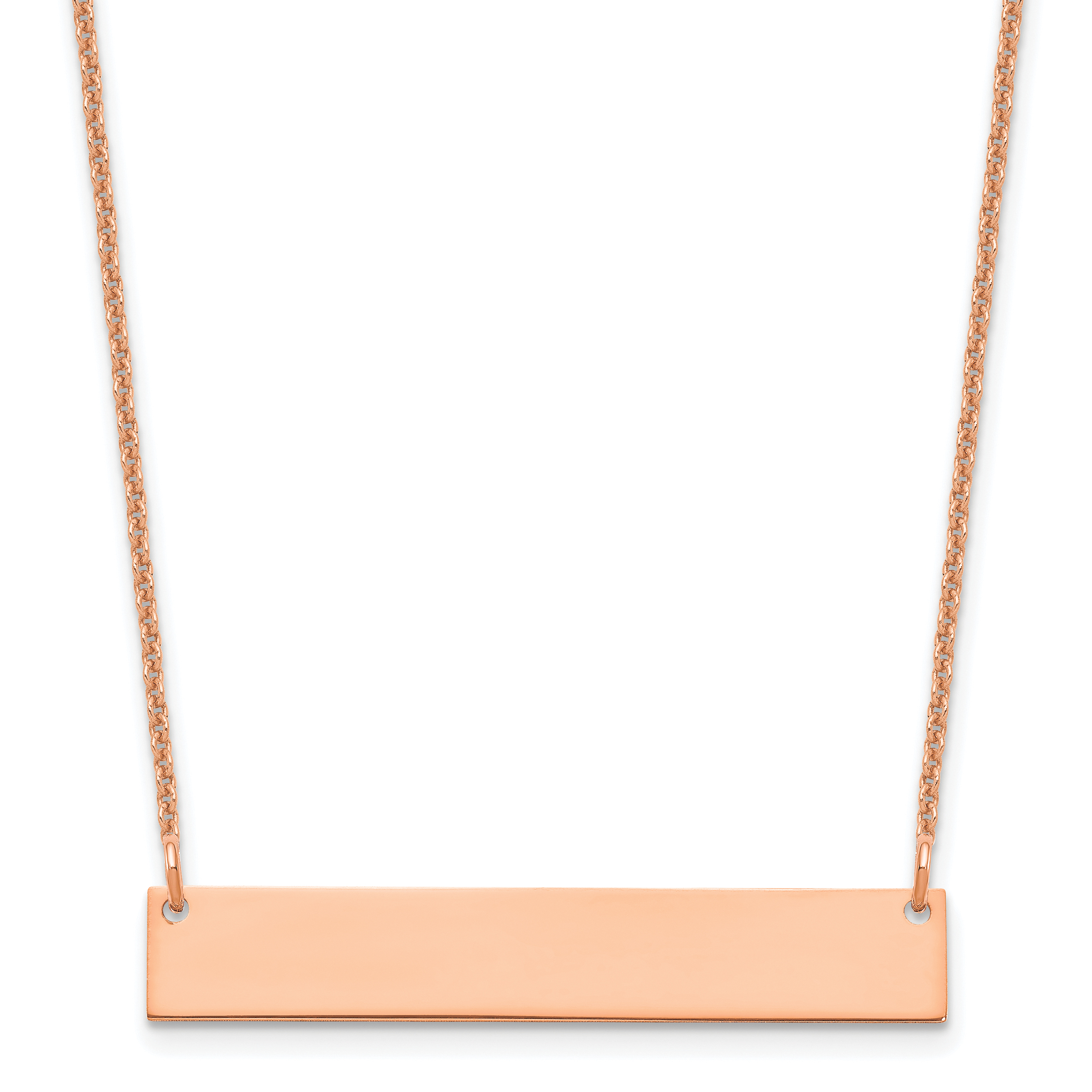 14k Rose Gold Medium Blank Bar Necklace (XNA1202R)