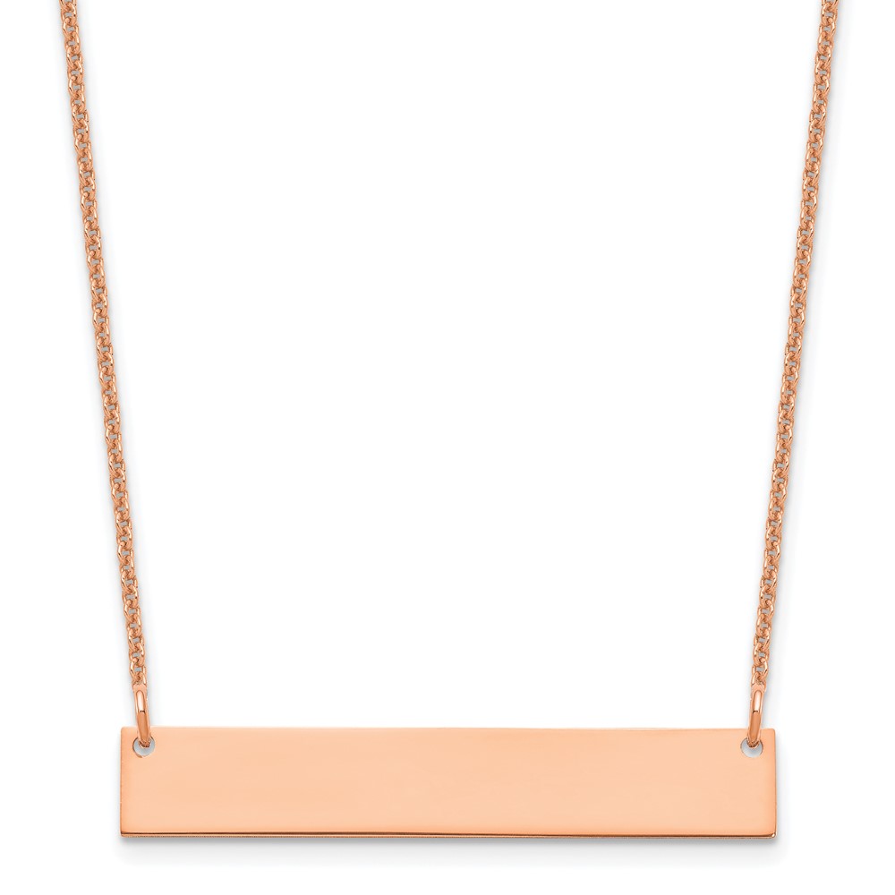 14k Rose Gold Medium Blank Bar Necklace (XNA1202R)