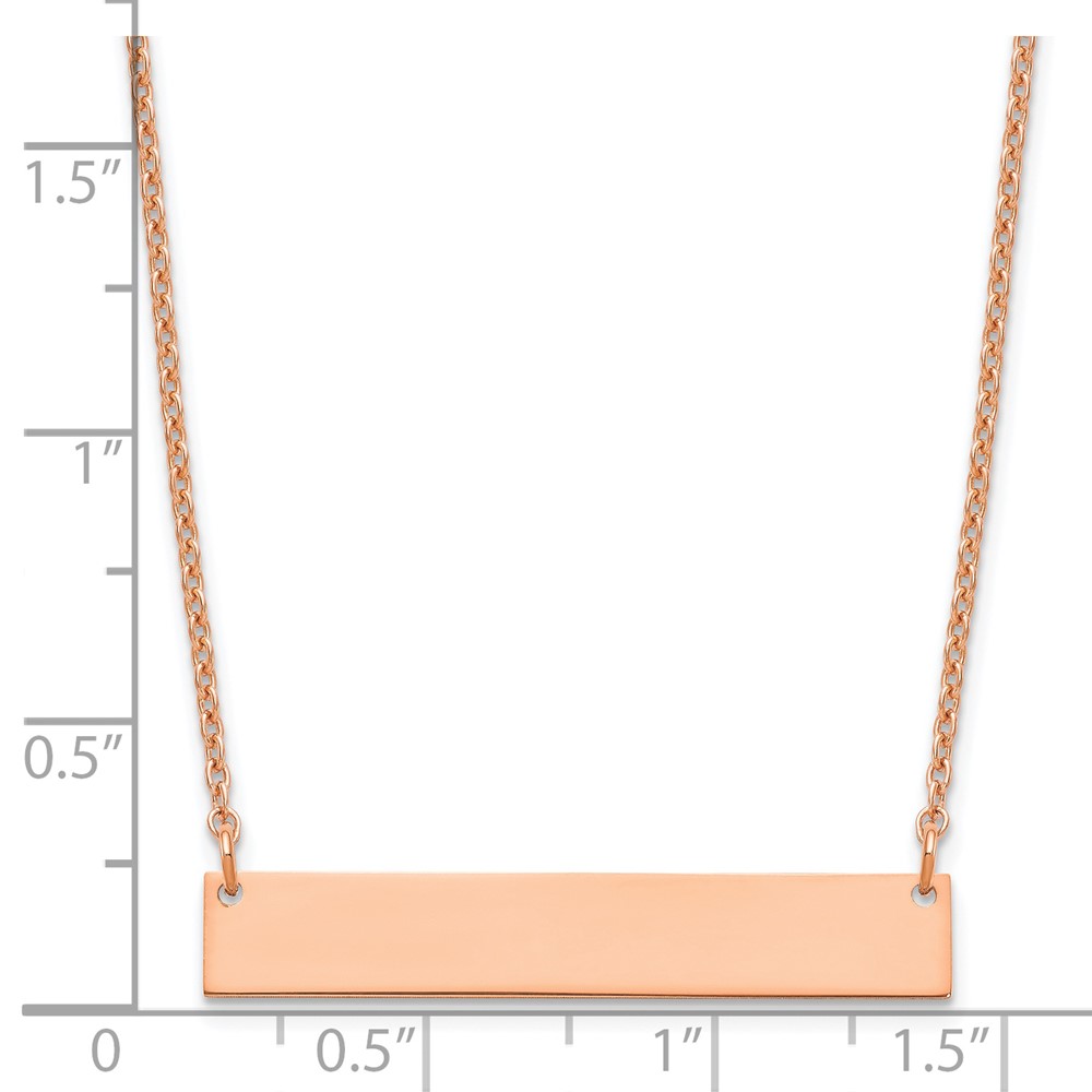 Sterling Silver/Rose-gold Medium Blank Bar Necklace (XNA1202RP)