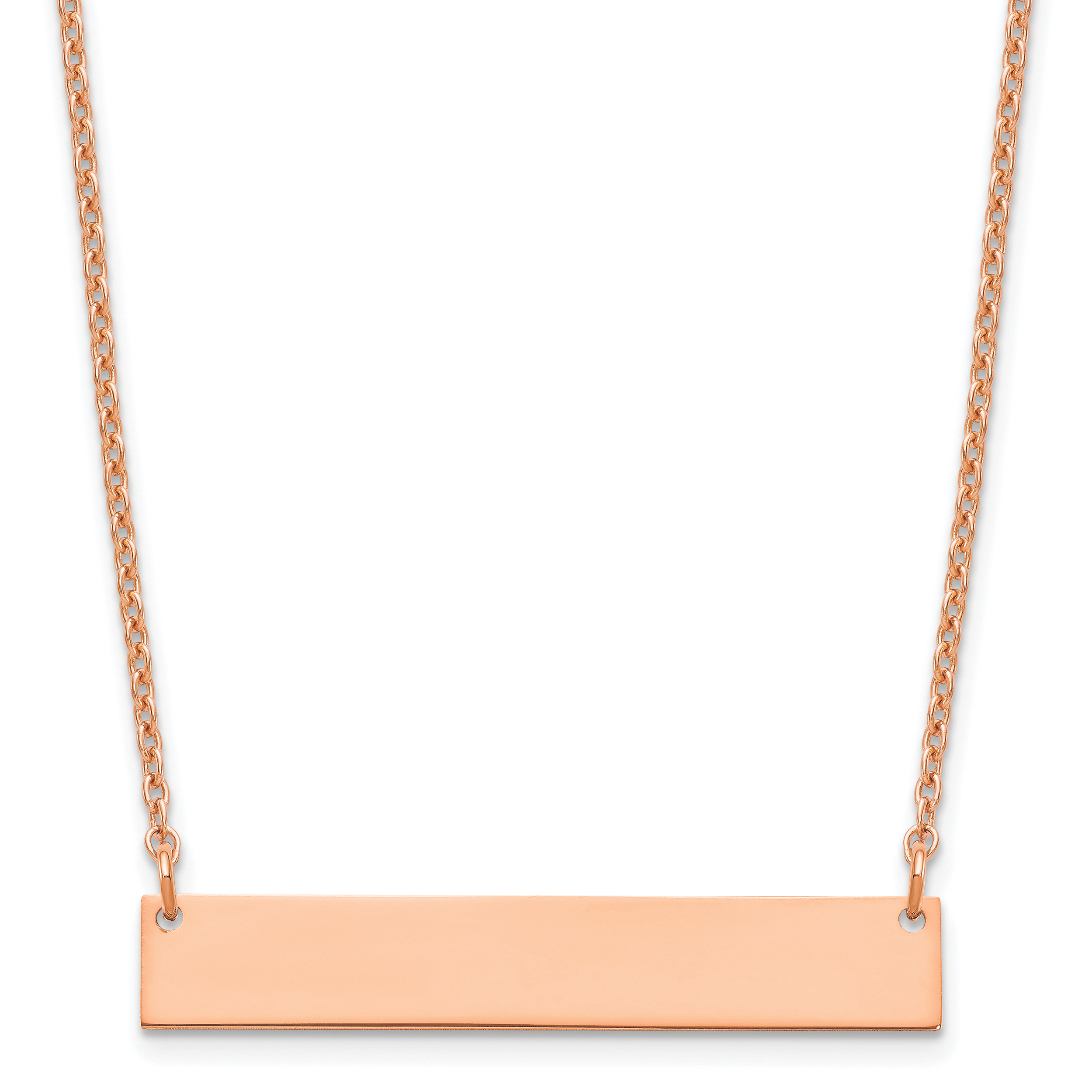 Sterling Silver/Rose-gold Medium Blank Bar Necklace (XNA1202RP)