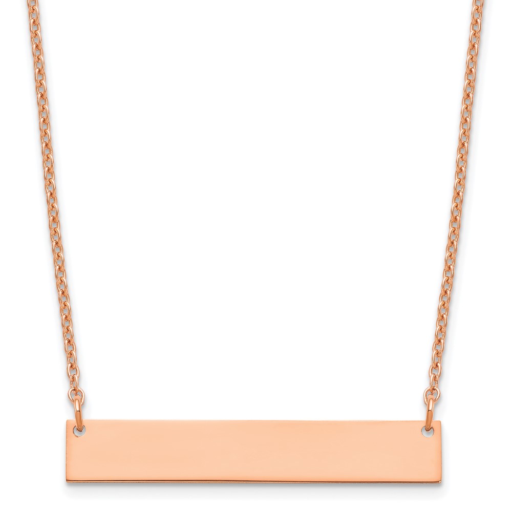 Sterling Silver/Rose-gold Medium Blank Bar Necklace (XNA1202RP)