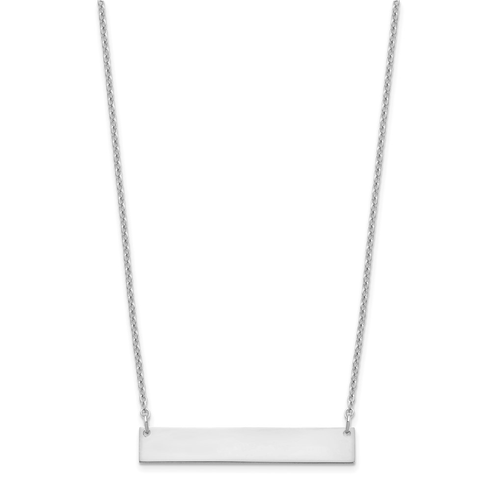 Sterling Silver/Rhodium-plated Medium Blank Bar Necklace (XNA1202SS)