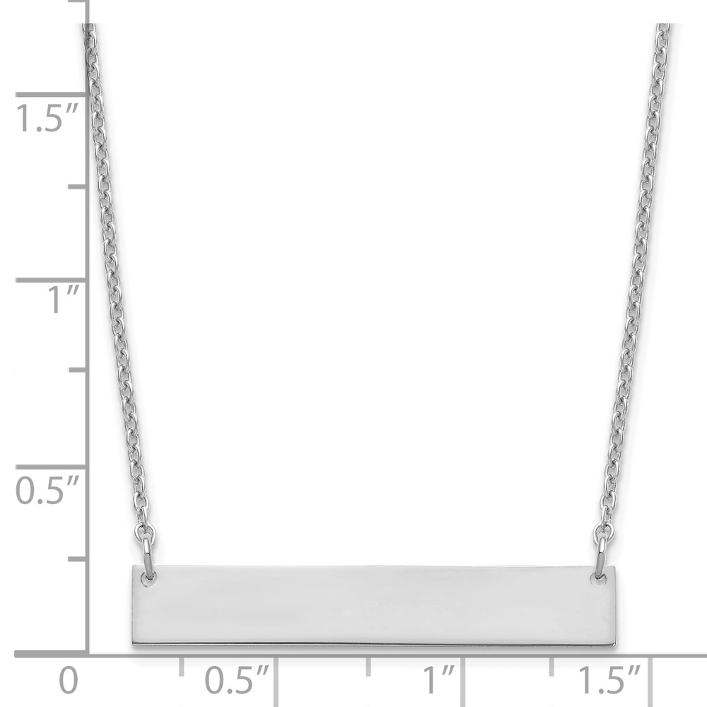 Sterling Silver/Rhodium-plated Medium Blank Bar Necklace (XNA1202SS)