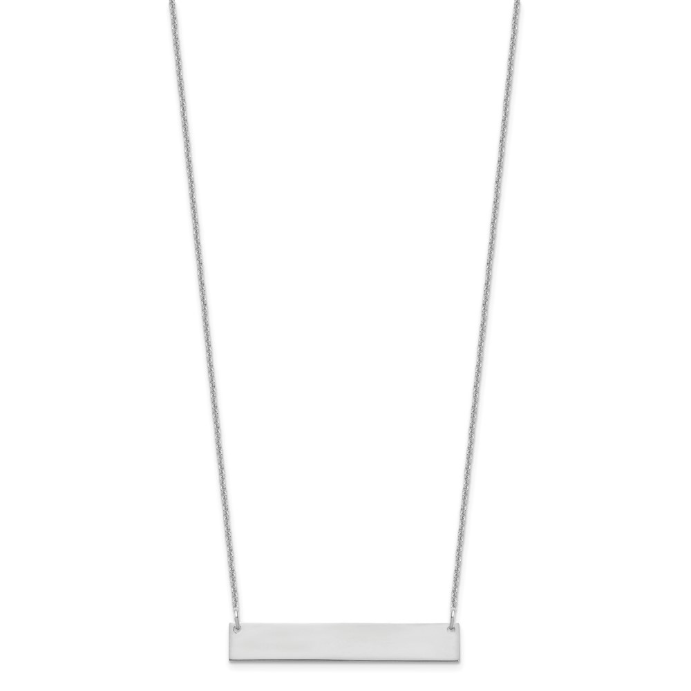 14k White Gold Medium Blank Bar Necklace (XNA1202W)