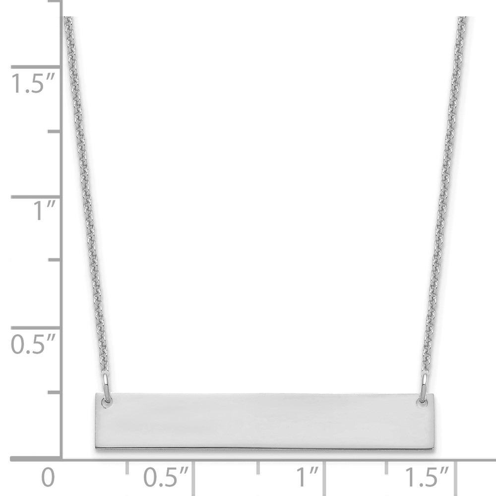 14k White Gold Medium Blank Bar Necklace (XNA1202W)