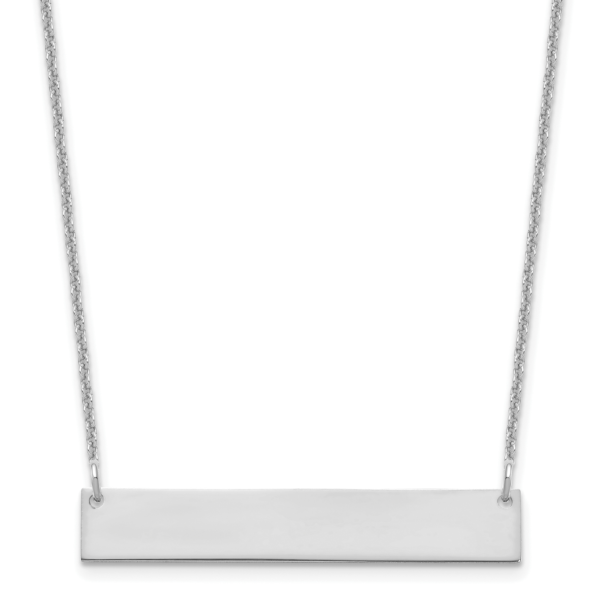 10k White Gold Medium Blank Bar Necklace (10XNA1202W)