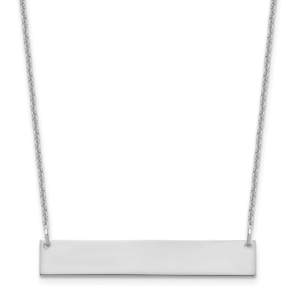 10k White Gold Medium Blank Bar Necklace (10XNA1202W)