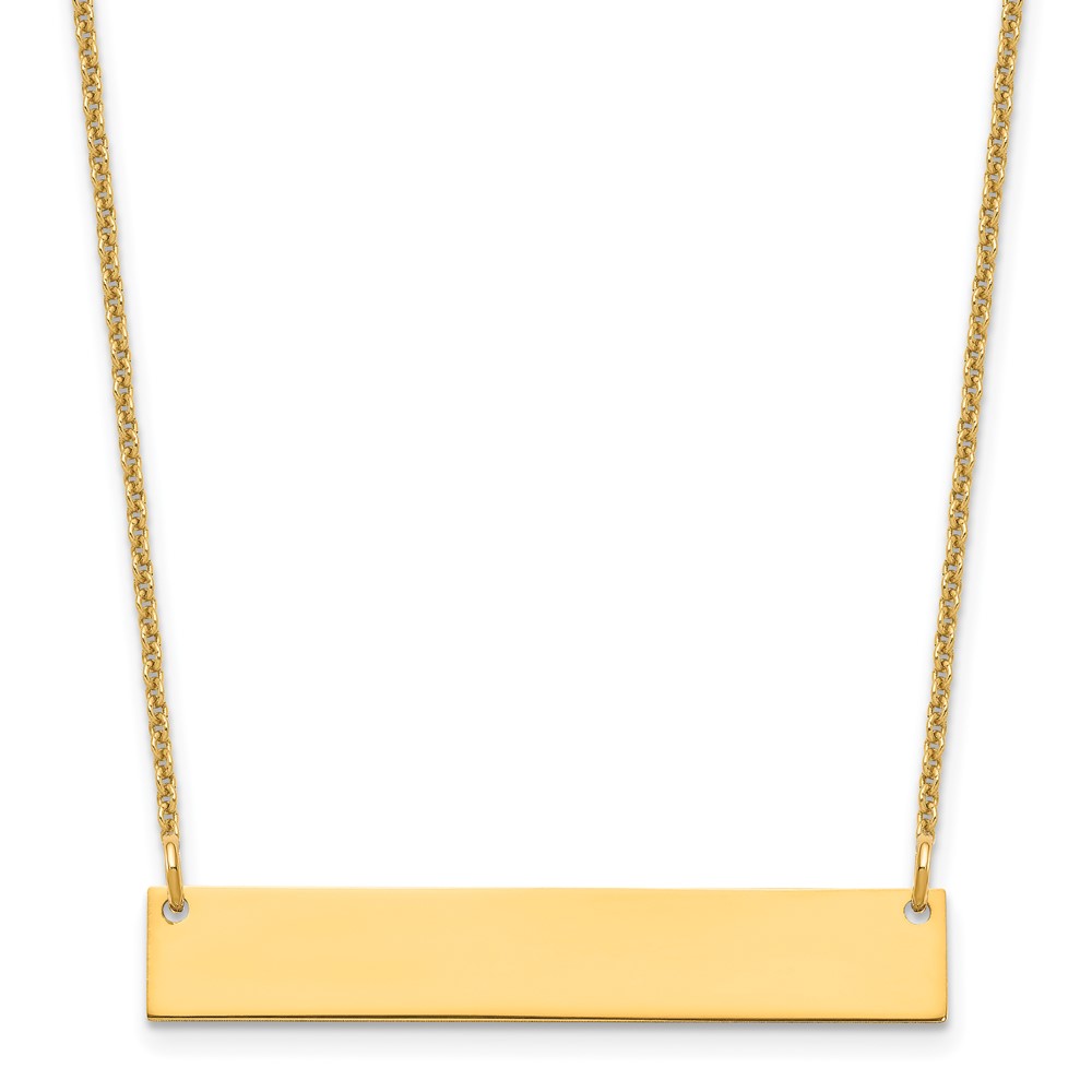14k  Yellow Gold Medium Blank Bar Necklace (XNA1202Y)
