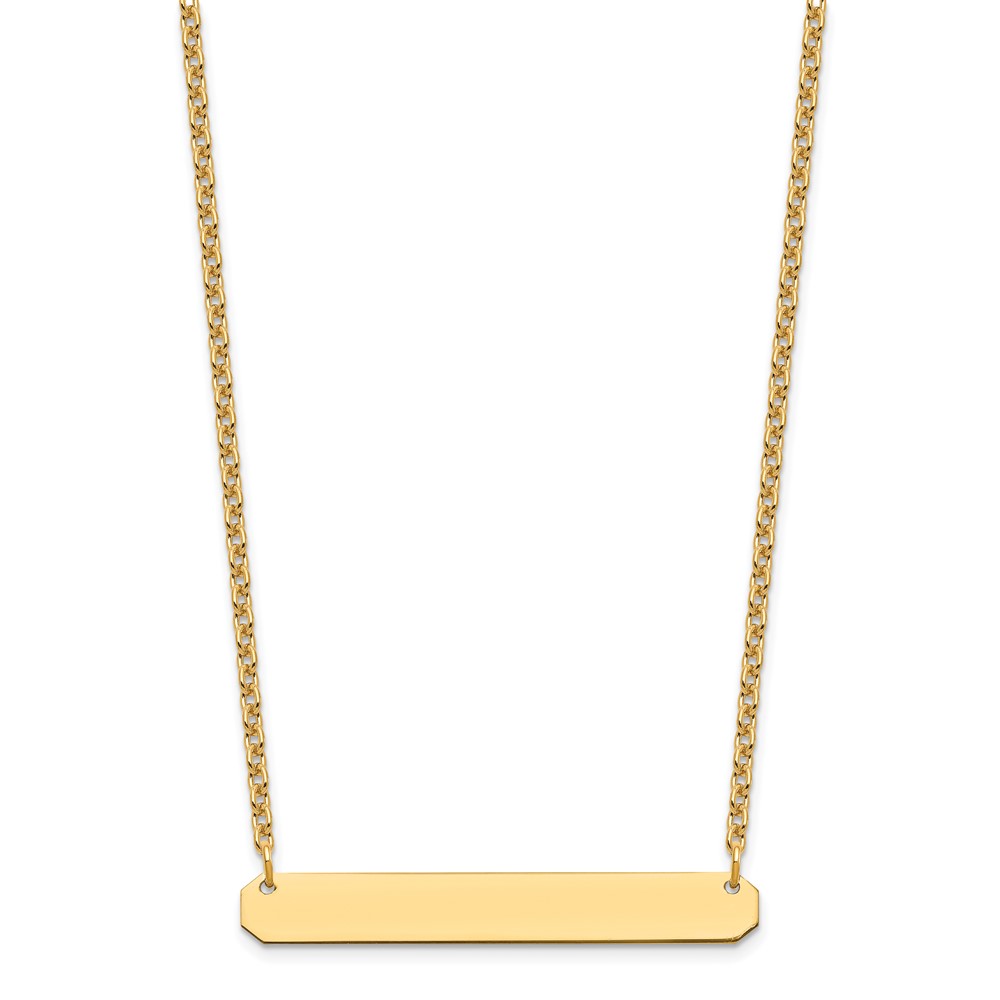 Sterling Silver/Gold-plated Medium Blank Bar Necklace (XNA1203GP)