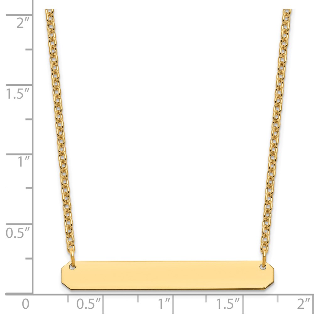 Sterling Silver/Gold-plated Medium Blank Bar Necklace (XNA1203GP)