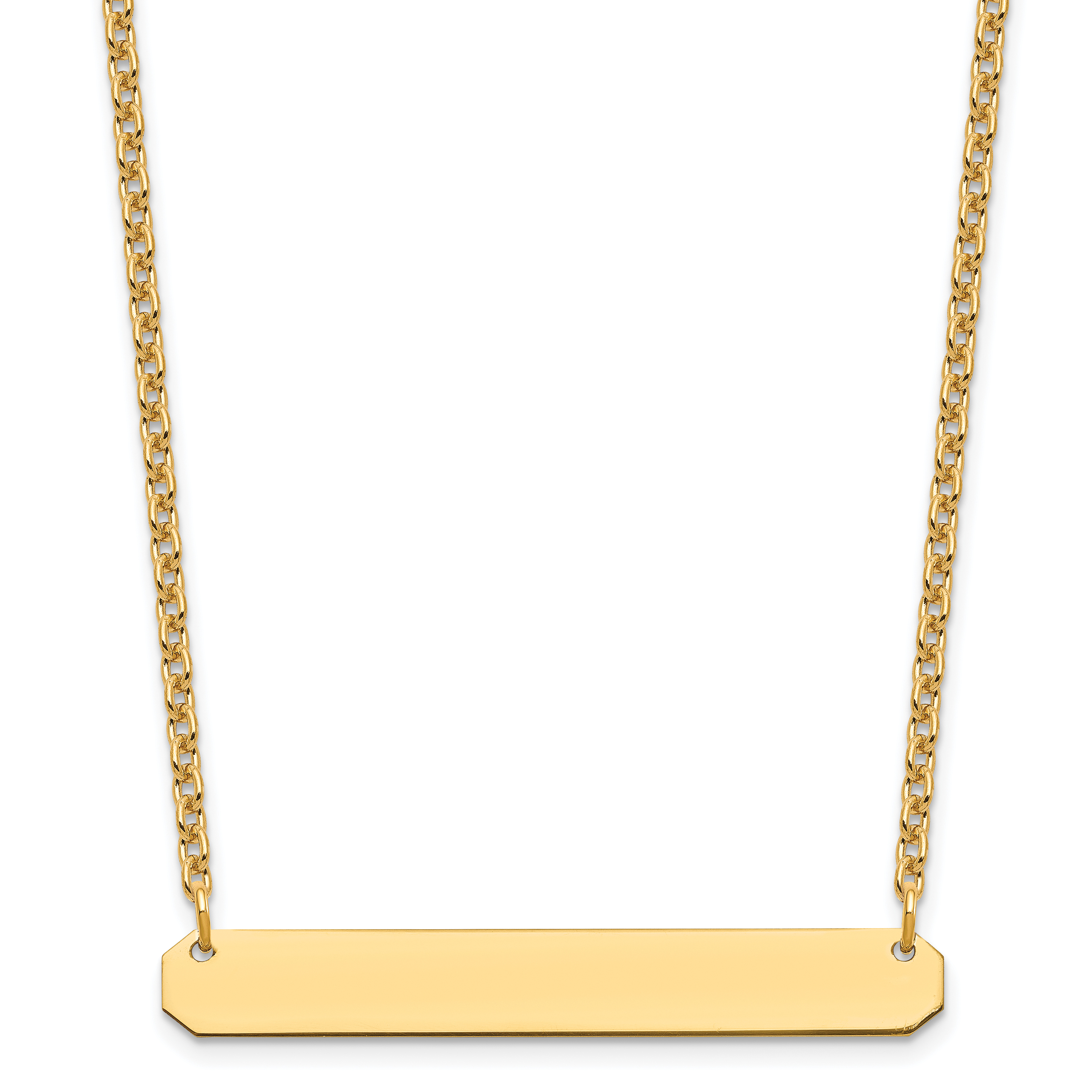 Sterling Silver/Gold-plated Medium Blank Bar Necklace (XNA1203GP)