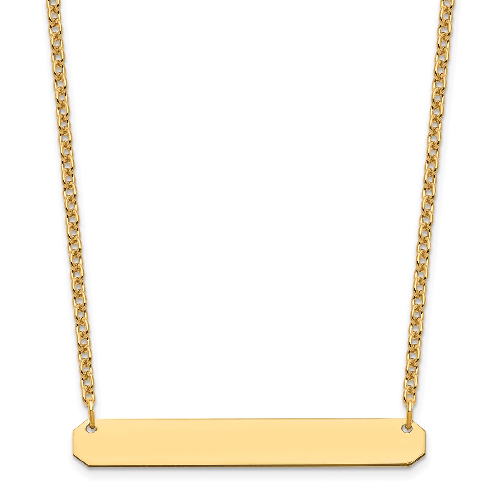 Sterling Silver/Gold-plated Medium Blank Bar Necklace (XNA1203GP)