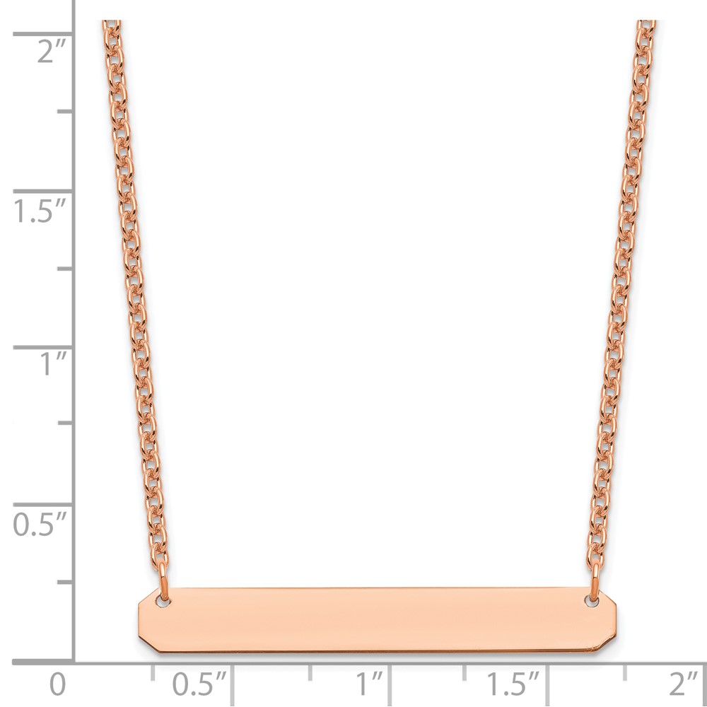 Sterling Silver/Rose-plated Medium Blank Bar Necklace (XNA1203RP)