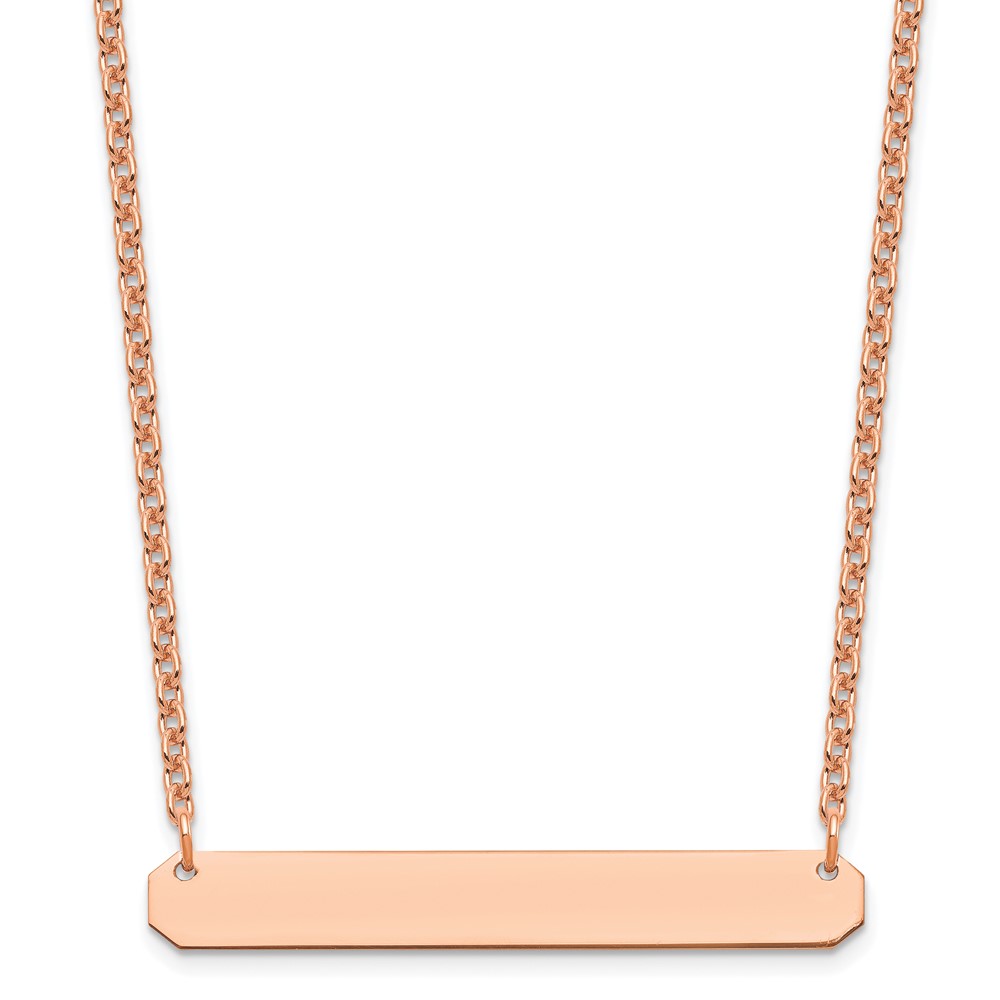 Sterling Silver/Rose-plated Medium Blank Bar Necklace (XNA1203RP)