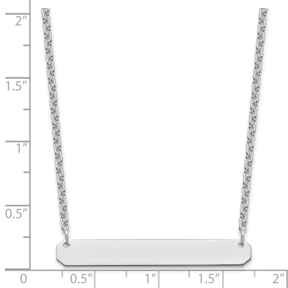 Sterling Silver/Rhodium-plated Medium Blank Bar Necklace (XNA1203SS)