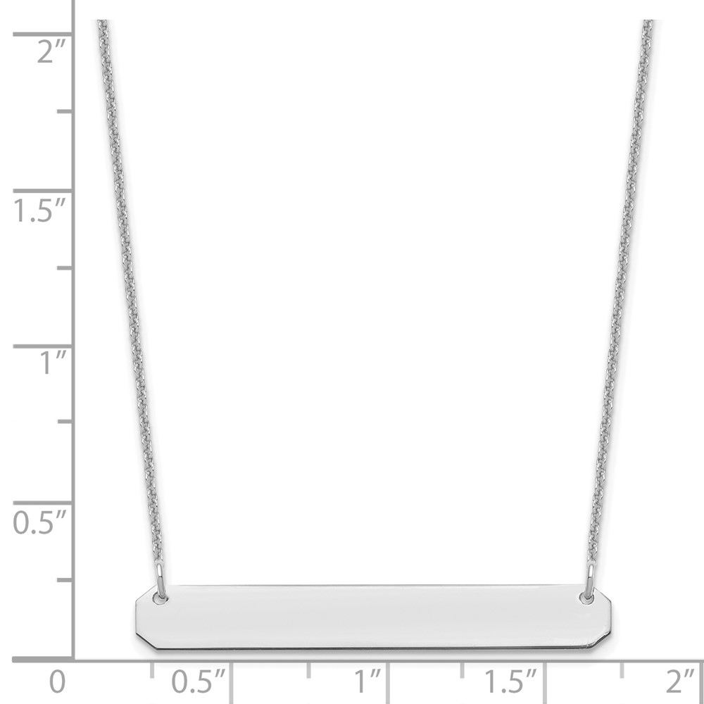 14k White Gold Medium Blank Bar Necklace (XNA1203W)