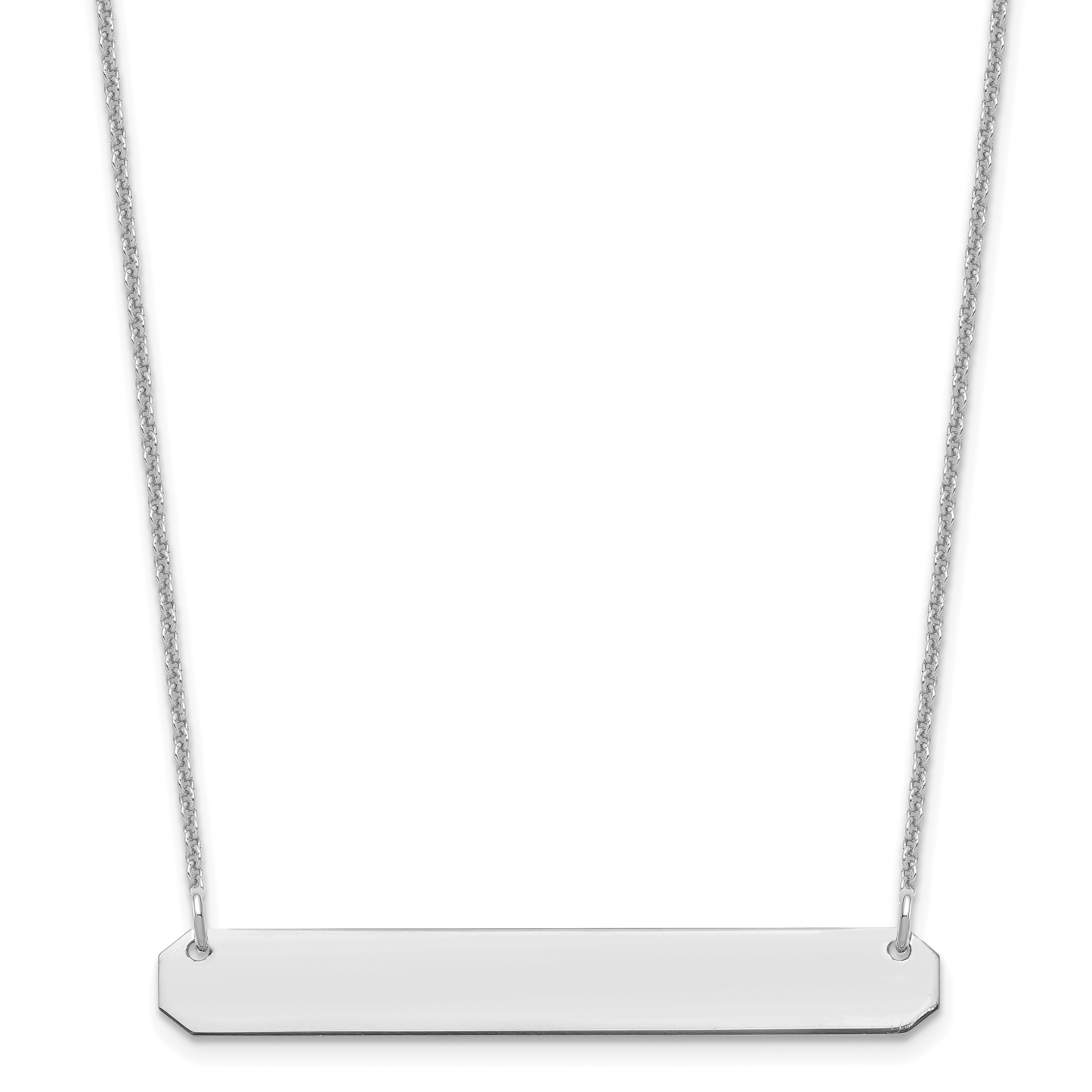 14k White Gold Medium Blank Bar Necklace (XNA1203W)