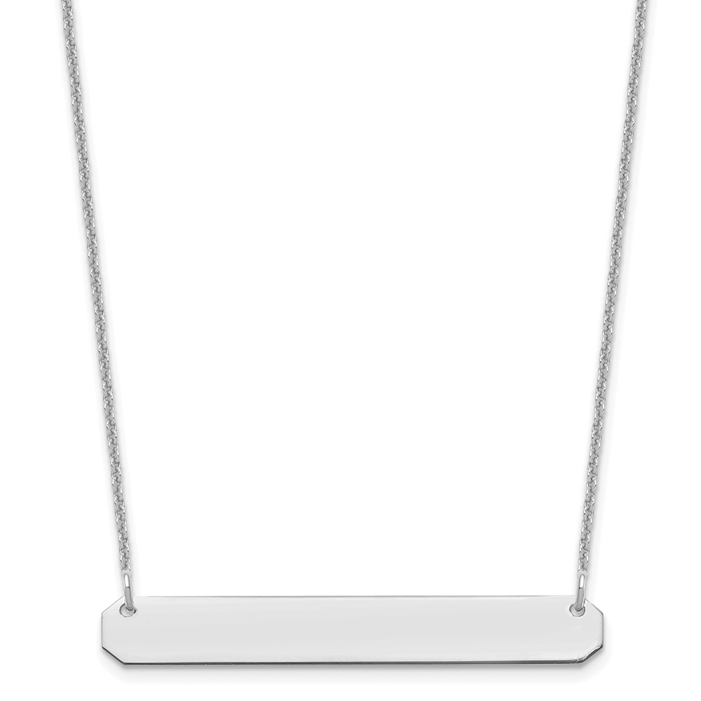 14k White Gold Medium Blank Bar Necklace (XNA1203W)
