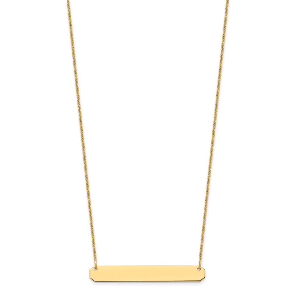 14k Yellow Gold Medium Blank Bar Necklace (XNA1203Y)