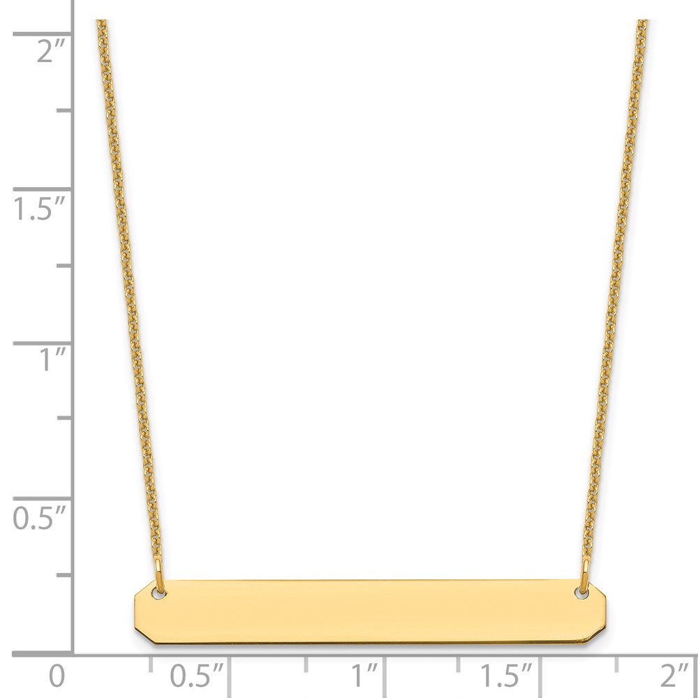 14k Yellow Gold Medium Blank Bar Necklace (XNA1203Y)