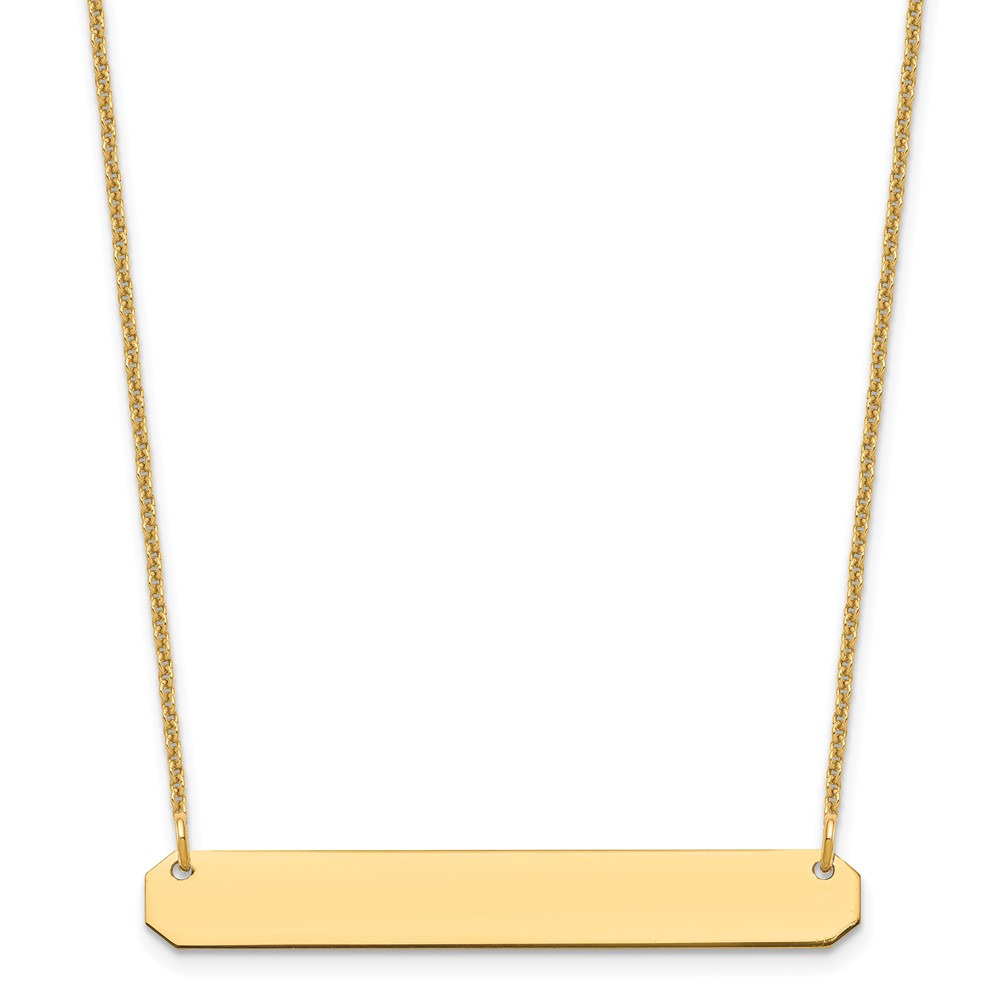 14k Yellow Gold Medium Blank Bar Necklace (XNA1203Y)