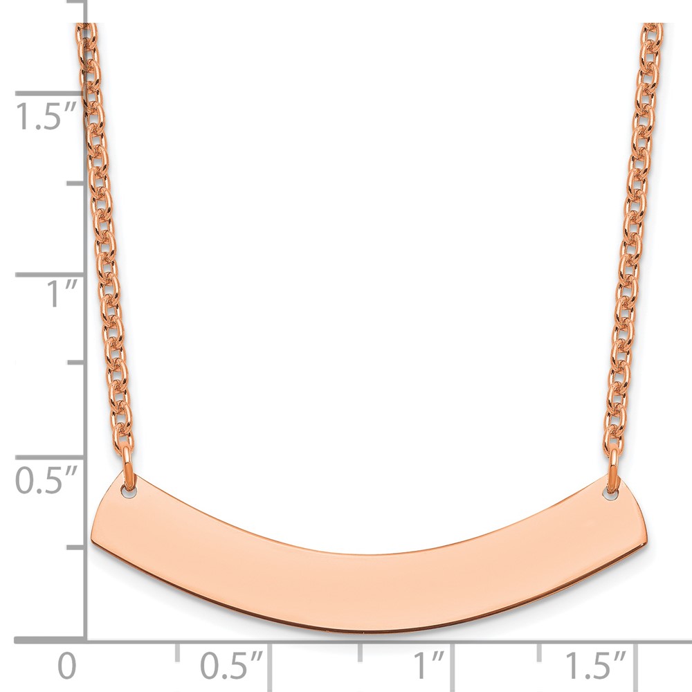 Sterling Silver/Rose-gold Medium Curved Blank Bar Necklace (XNA1205RP)