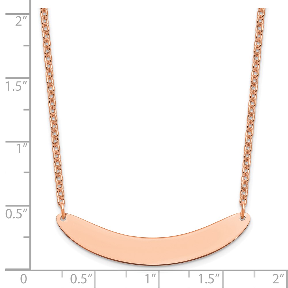 Sterling Silver/Rose-plated Medium Curved Blank Bar Necklace (XNA1206RP)