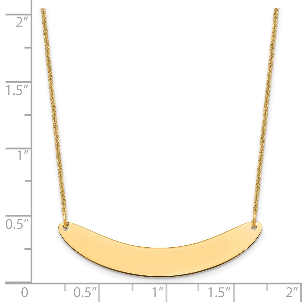 14k Yellow Gold Medium Curved Blank Bar Necklace (XNA1206Y)
