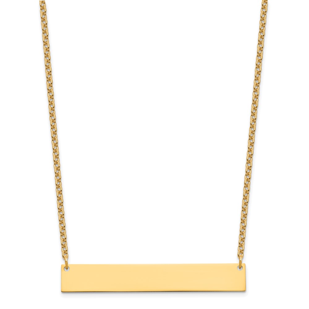 Sterling Silver/Gold-plated Large Blank Bar Necklace (XNA1207GP)