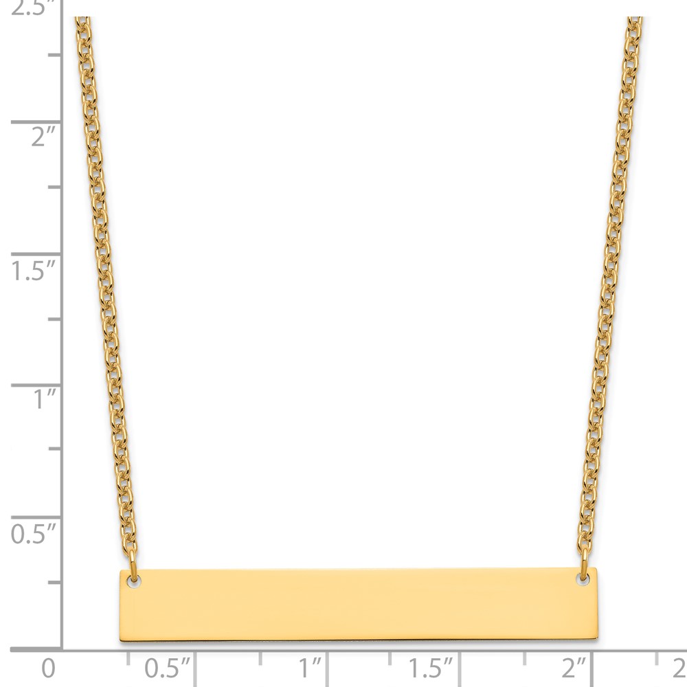 Sterling Silver/Gold-plated Large Blank Bar Necklace (XNA1207GP)