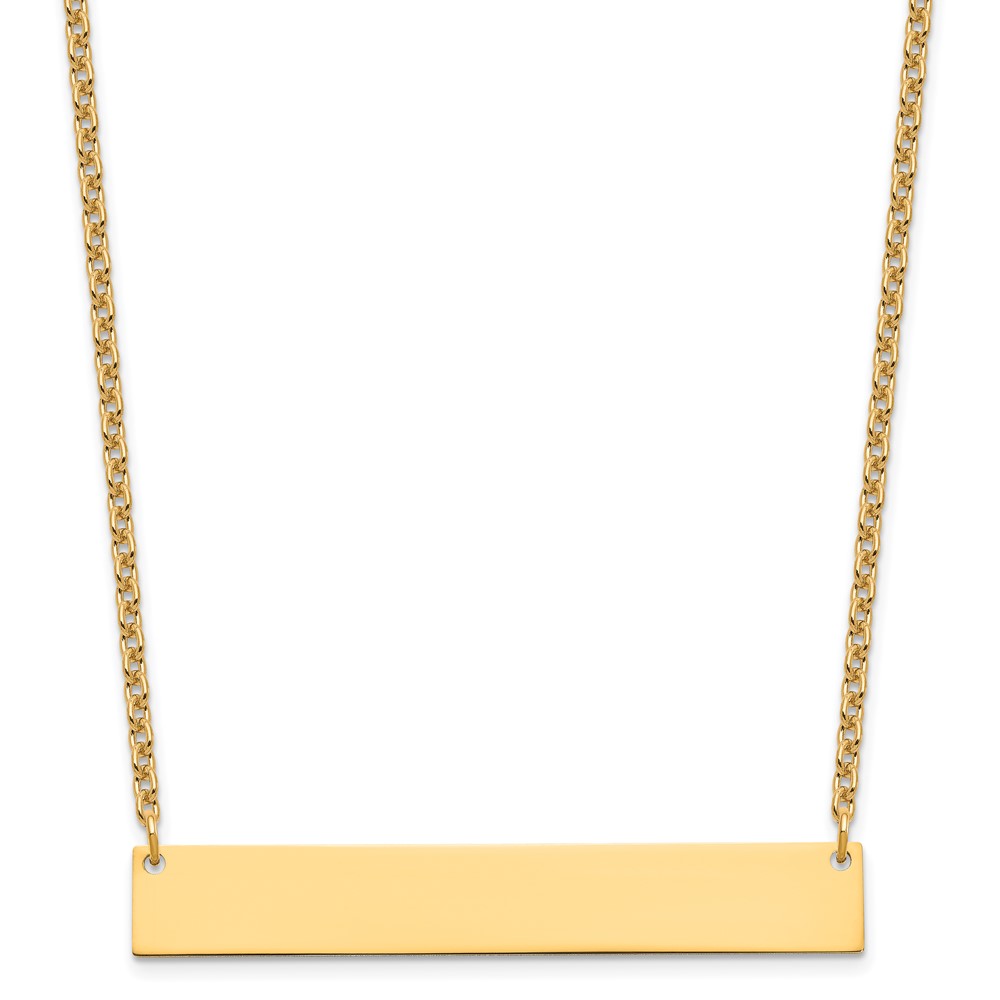 Sterling Silver/Gold-plated Large Blank Bar Necklace (XNA1207GP)
