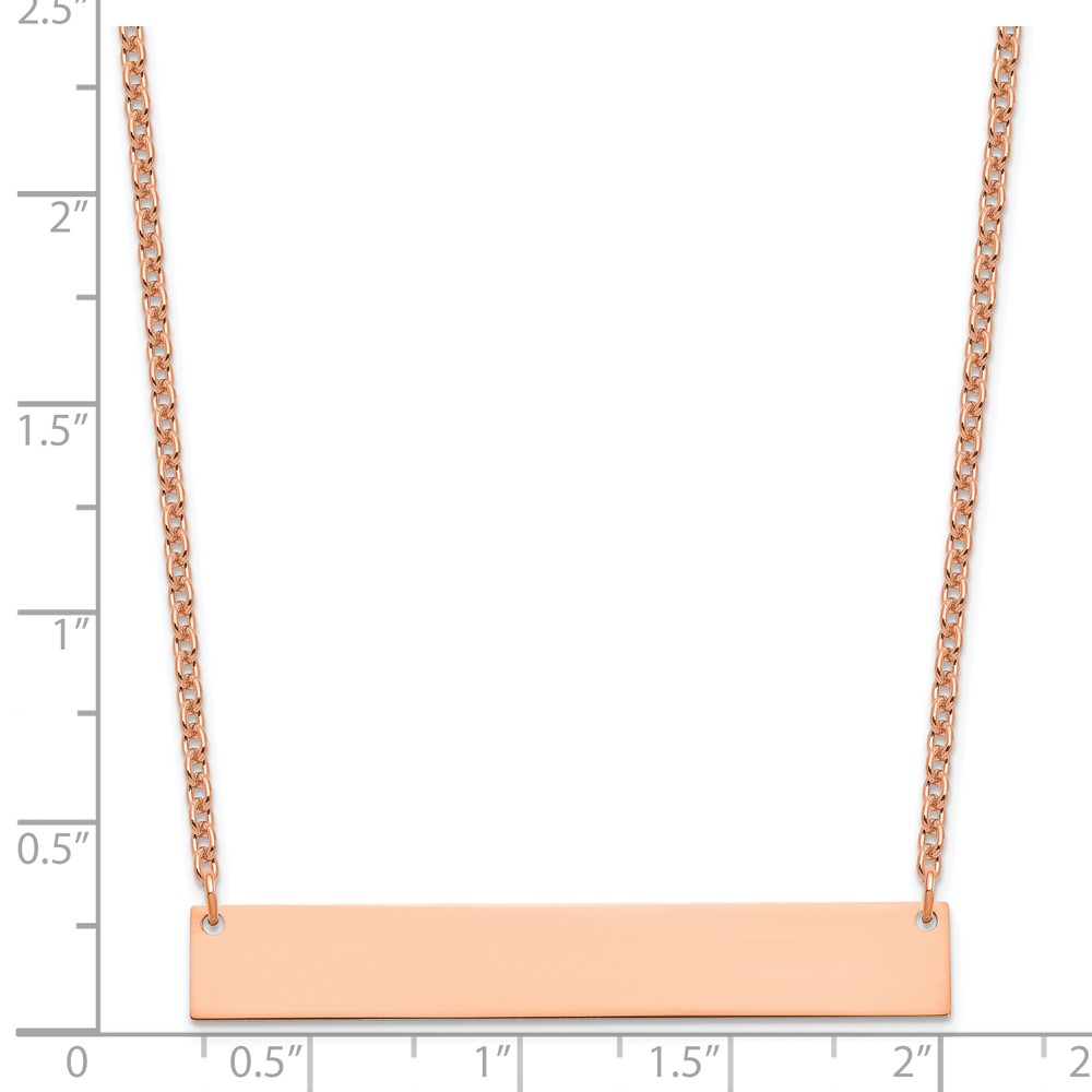 Sterling Silver/Rose-plated Large Blank Bar Necklace (XNA1207RP)