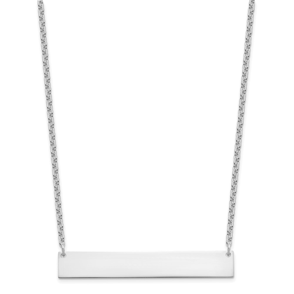 Sterling Silver/Rhodium-plated Large Blank Bar Necklace (XNA1207SS)